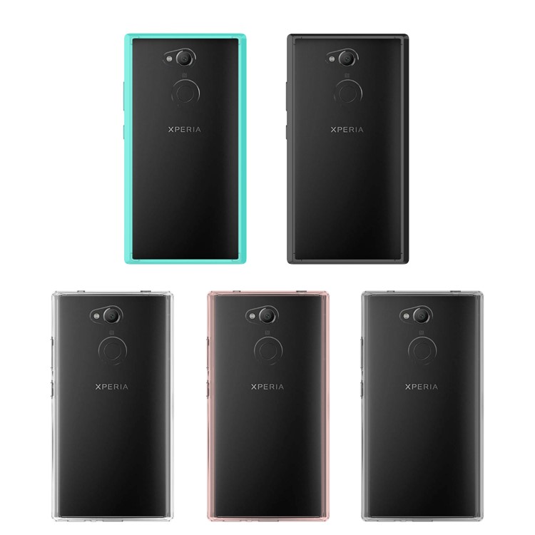 100Pcs/Lot Drop-resistant Clear Acrylic + TPU Hybrid Cases for Sony Xperia L2 - Transparent-11