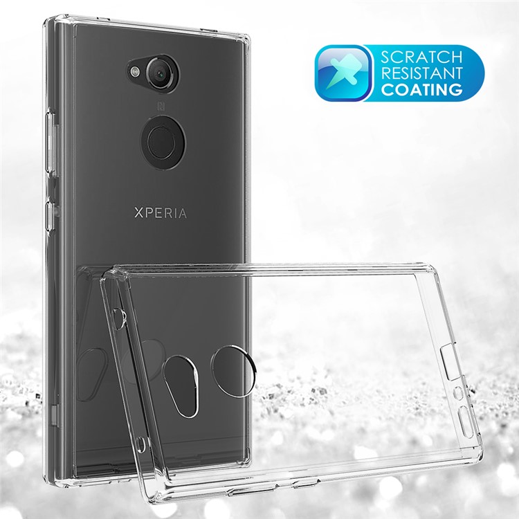 100Pcs/Lot Drop-resistant Clear Acrylic + TPU Hybrid Cases for Sony Xperia L2 - Transparent-2