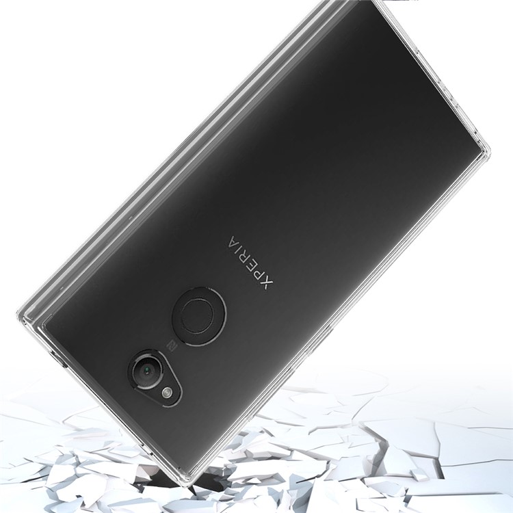 100Pcs/Lot Drop-resistant Clear Acrylic + TPU Hybrid Cases for Sony Xperia L2 - Transparent-6