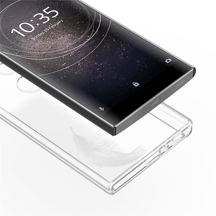 100Pcs/Lot Drop-resistant Clear Acrylic + TPU Hybrid Cases for Sony Xperia L2 - Transparent-7