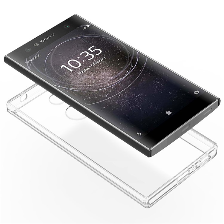 100Pcs/Lot Drop-resistant Clear Acrylic + TPU Hybrid Cases for Sony Xperia L2 - Transparent-8