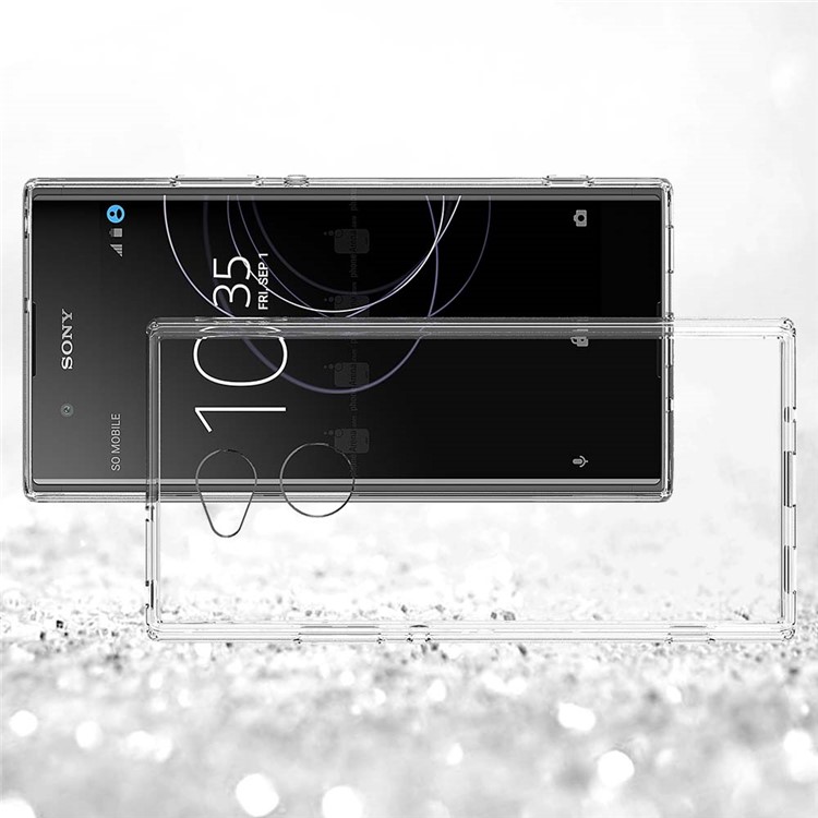 100Pcs/Lot for Sony Xperia XA2 Ultra Drop-resistant Clear Acrylic + TPU Hybrid Cases - Transparent-4