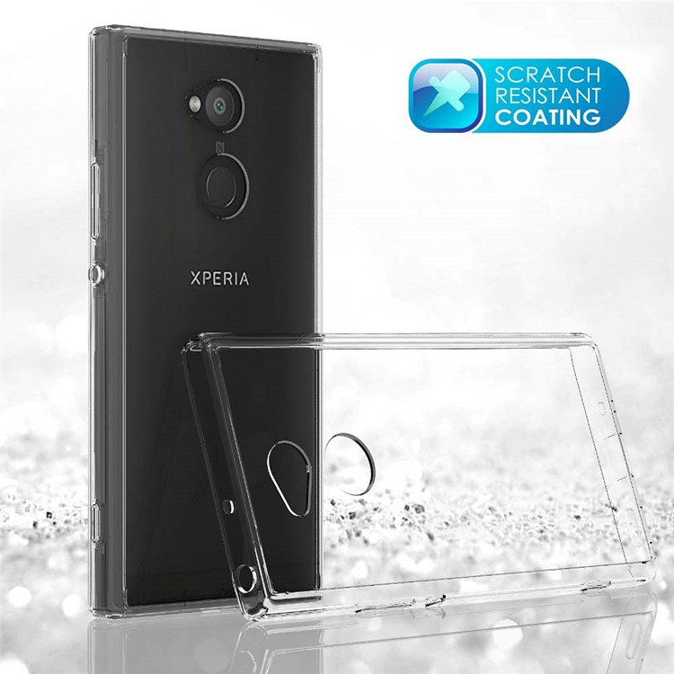 100Pcs/Lot for Sony Xperia XA2 Ultra Drop-resistant Clear Acrylic + TPU Hybrid Cases - Transparent-5