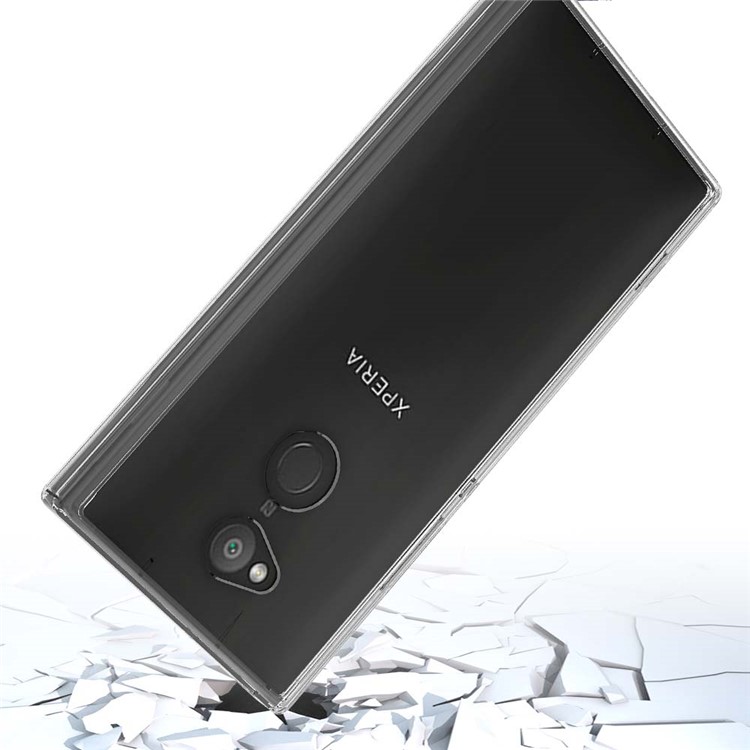 100Pcs/Lot for Sony Xperia XA2 Ultra Drop-resistant Clear Acrylic + TPU Hybrid Cases - Transparent-6