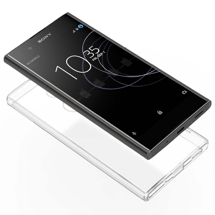 100Pcs/Lot for Sony Xperia XA2 Ultra Drop-resistant Clear Acrylic + TPU Hybrid Cases - Transparent-7