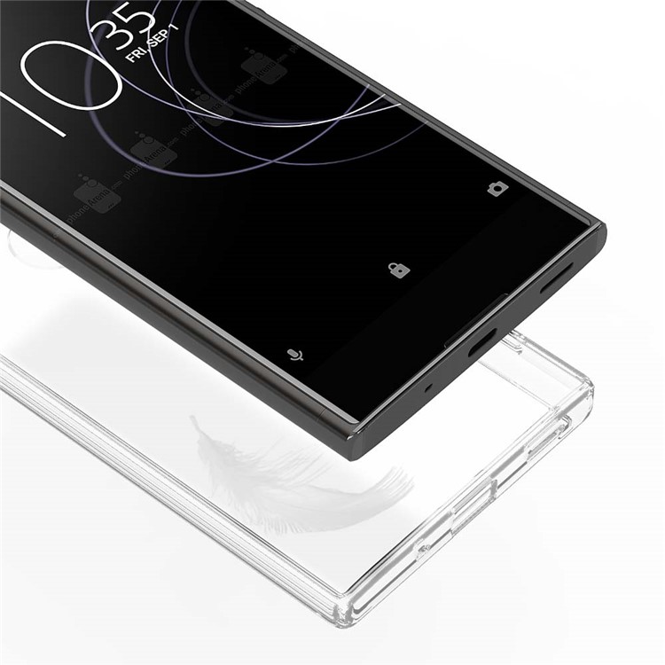 100Pcs/Lot for Sony Xperia XA2 Ultra Drop-resistant Clear Acrylic + TPU Hybrid Cases - Transparent-8
