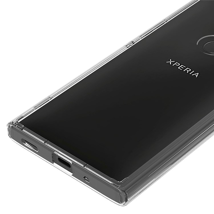 100Pcs/Lot for Sony Xperia XA2 Ultra Drop-resistant Clear Acrylic + TPU Hybrid Cases - Transparent-9