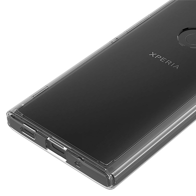 100Pcs/Set Clear Acrylic Back + TPU Edges Hybrid Case for Sony Xperia XA2 - Transparent-10