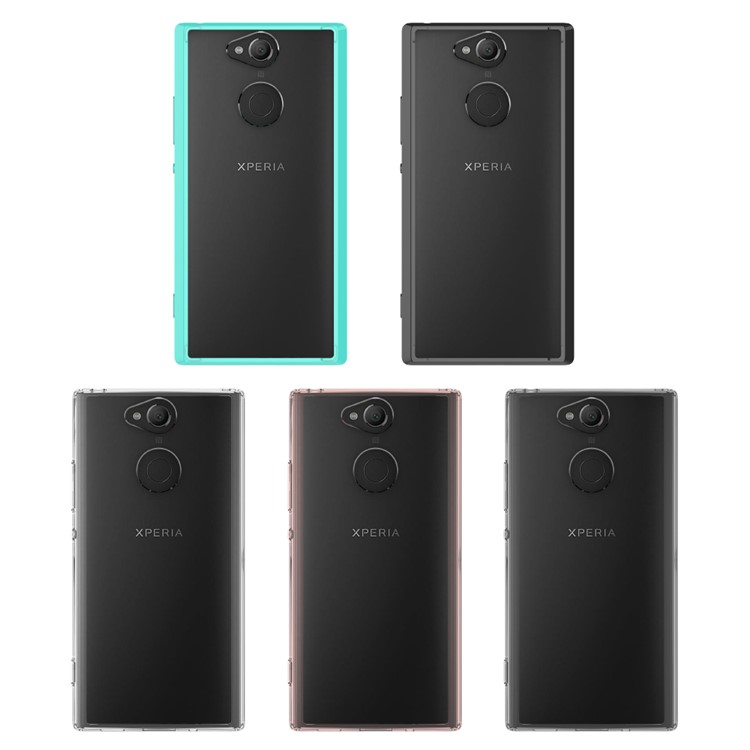 100Pcs/Set Clear Acrylic Back + TPU Edges Hybrid Case for Sony Xperia XA2 - Transparent-11