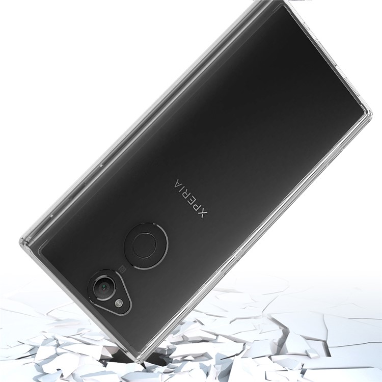 100Pcs/Set Clear Acrylic Back + TPU Edges Hybrid Case for Sony Xperia XA2 - Transparent-4