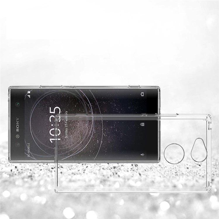 100Pcs/Set Clear Acrylic Back + TPU Edges Hybrid Case for Sony Xperia XA2 - Transparent-5