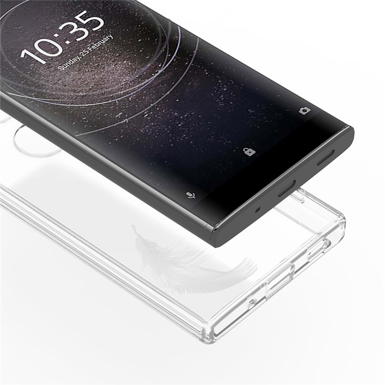 100Pcs/Set Clear Acrylic Back + TPU Edges Hybrid Case for Sony Xperia XA2 - Transparent-7