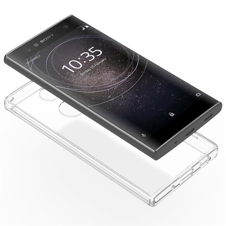 100Pcs/Set Clear Acrylic Back + TPU Edges Hybrid Case for Sony Xperia XA2 - Transparent-8