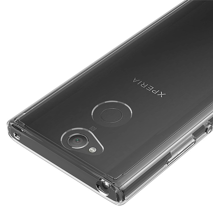 100Pcs/Set Clear Acrylic Back + TPU Edges Hybrid Case for Sony Xperia XA2 - Transparent-9