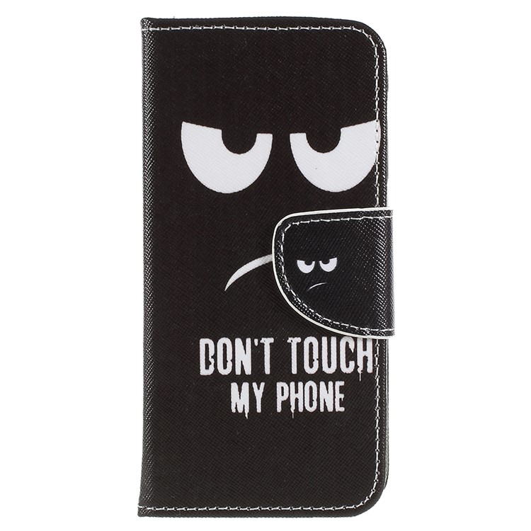 Cross Texture Patterned Wallet Leather Case for Sony Xperia XZ2 Compact - Do not Touch My Phone-3
