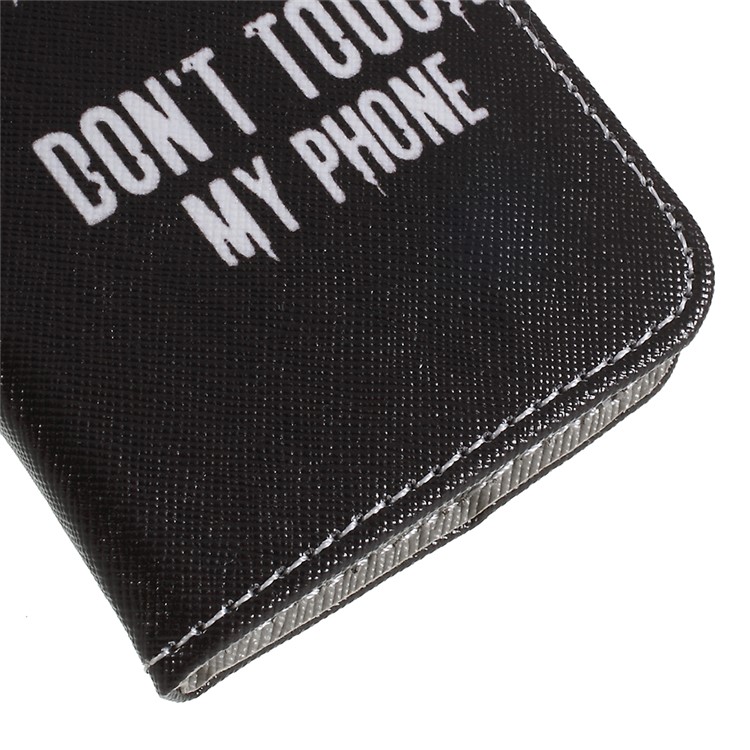 Cross Texture Patterned Wallet Leather Case for Sony Xperia XZ2 Compact - Do not Touch My Phone-4