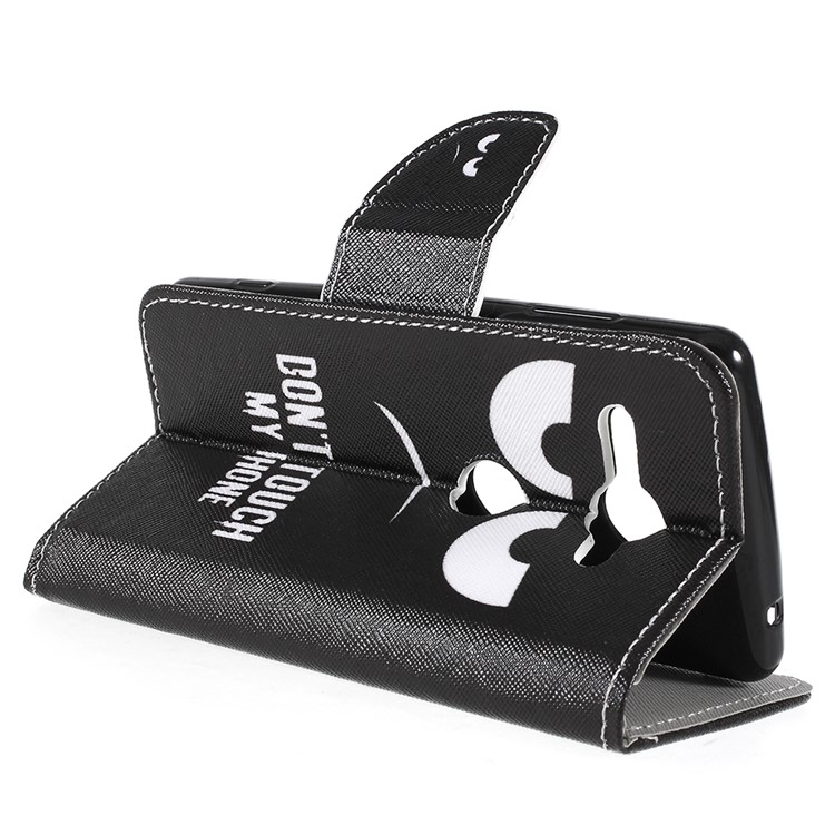 Cross Texture Patterned Wallet Leather Case for Sony Xperia XZ2 Compact - Do not Touch My Phone-7