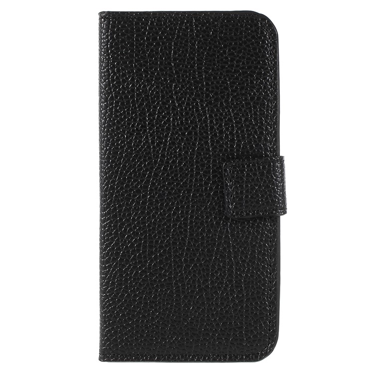 Litchi Grain Leather Wallet Stand Mobile Case for Sony Xperia XZ2 Compact - Black-3