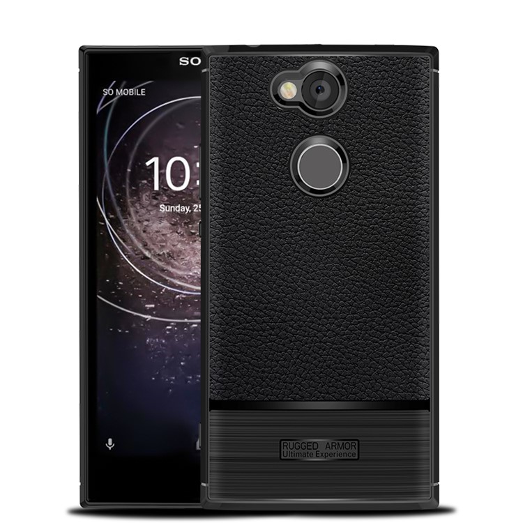 

Litchi Texture and Brush TPU Case for Sony Xperia XA2 - Black, Xperia XA2