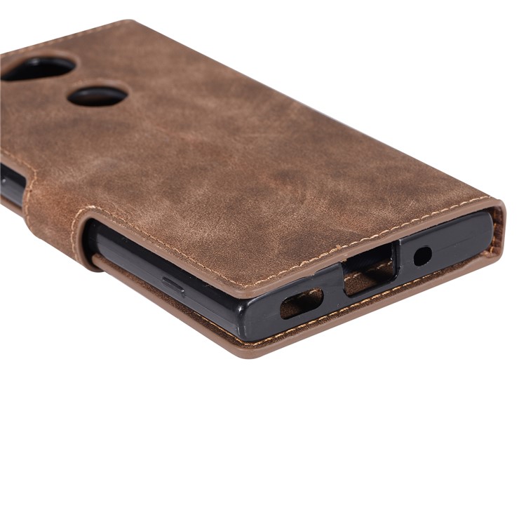 Retrostil Handy Leder Ständer Für Sony Xperia XA2 - Braun-9