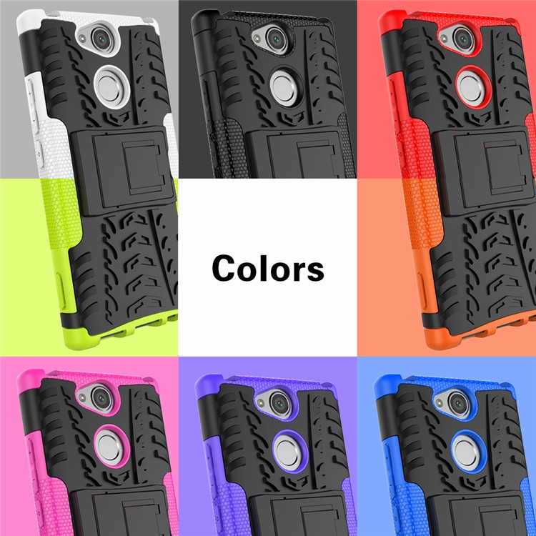 Anti-Rutsch-PC + TPU Hybrid-Koffer Mit Ständer Für Sony Xperia XA2 - Schwarz-11