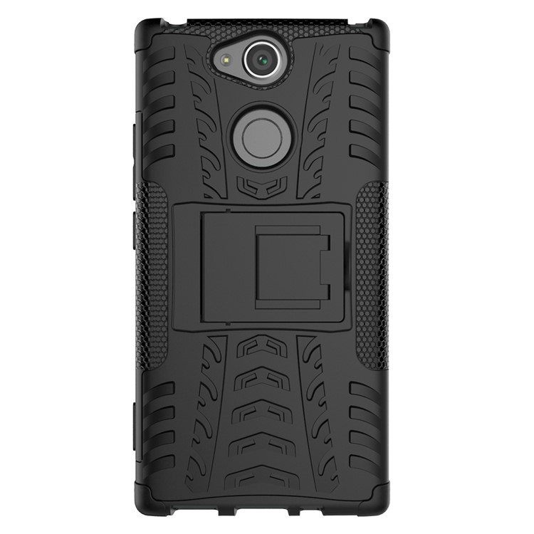 Anti-Rutsch-PC + TPU Hybrid-Koffer Mit Ständer Für Sony Xperia XA2 - Schwarz-3