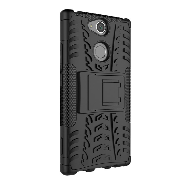 Anti-Rutsch-PC + TPU Hybrid-Koffer Mit Ständer Für Sony Xperia XA2 - Schwarz-8