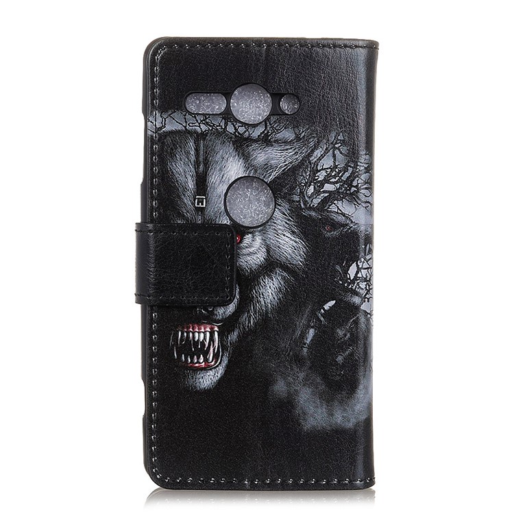 Pattern Printing Leather Wallet Case for Sony Xperia XZ2 Compact - Wolf Pattern-3