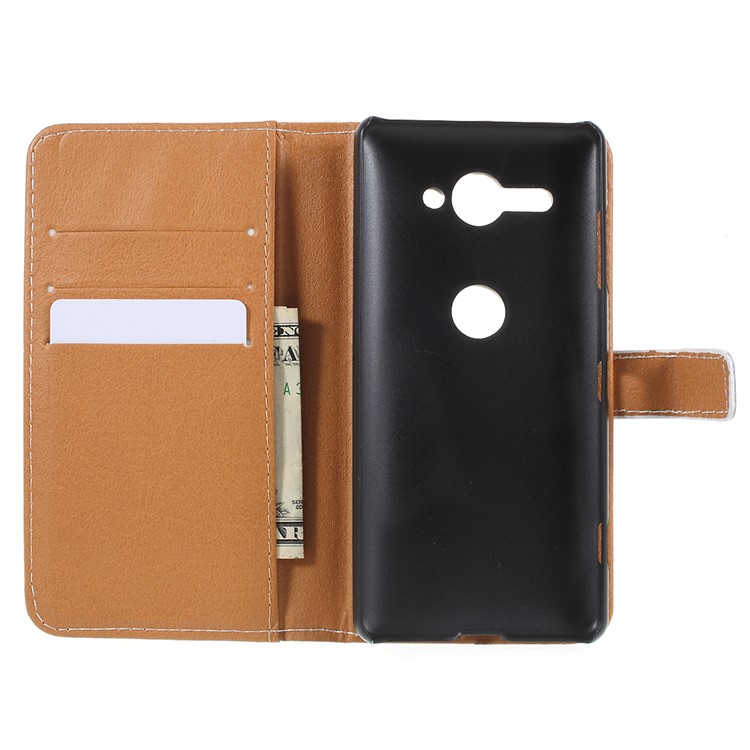 Pattern Printing Leather Card Holder Case for Sony Xperia XZ2 Compact - Wolf Howling at the Moon-8