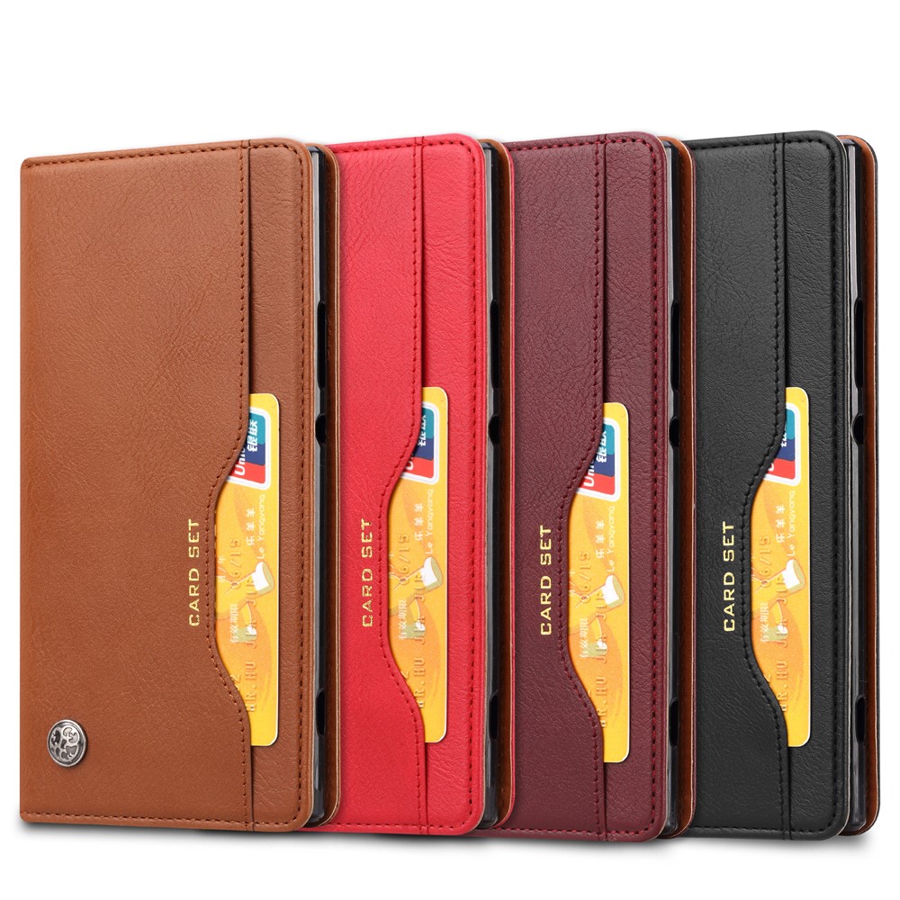PU-Leder Auto-absorbierte Mappentelefonkasten Für Sony Xperia XA2 - Schwarz-5