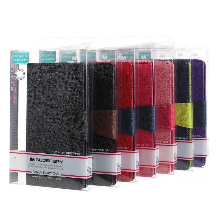 MERCURY GOOSPERY Fancy Flip Leather Wallet Flip Casing for Sony Xperia XA2 - Black-10