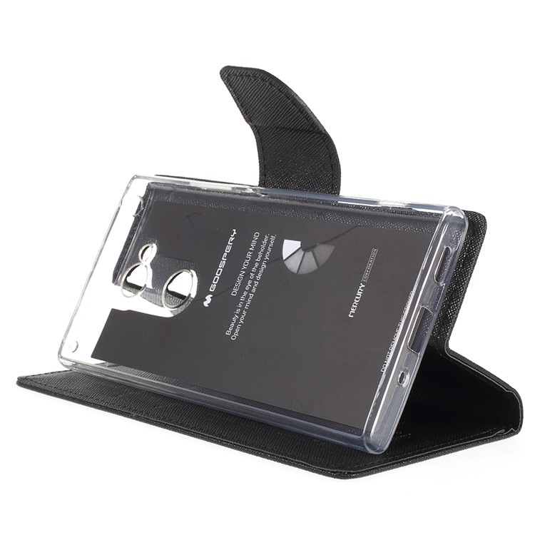 MERCURY GOOSPERY Fancy Flip Leather Wallet Flip Casing for Sony Xperia XA2 - Black-7