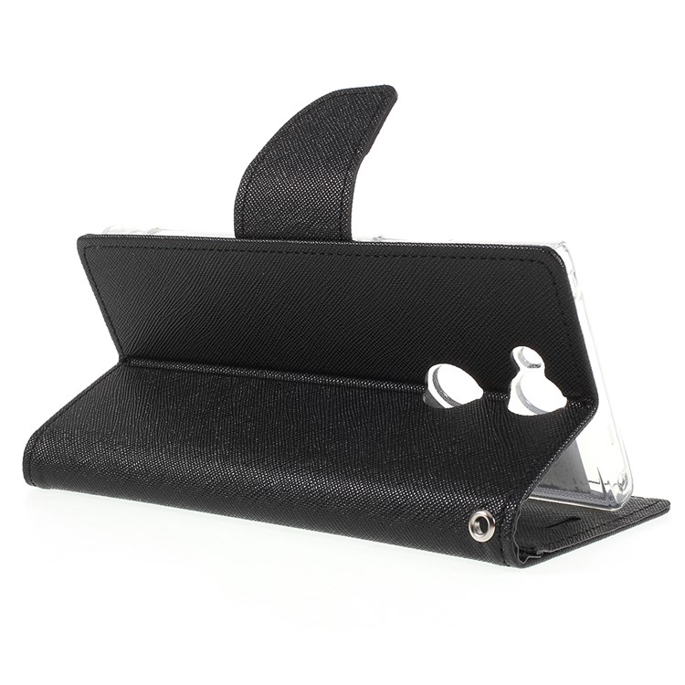 MERCURY GOOSPERY Fancy Flip Leather Wallet Flip Casing for Sony Xperia XA2 - Black-8