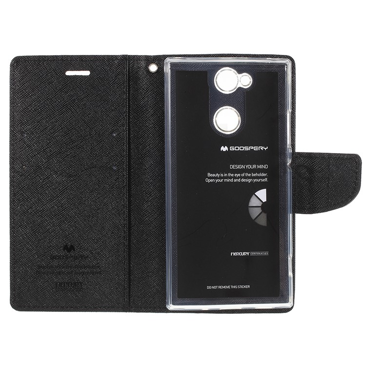 MERCURY GOOSPERY Fancy Flip Leather Wallet Flip Casing for Sony Xperia XA2 - Black-9