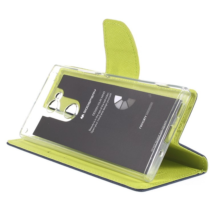 MERCURY GOOSPERY Phantasie Flip Leder Brieftasche Telefon Flip Abdeckung Für Sony Xperia XA2 - Dunkelblau-4