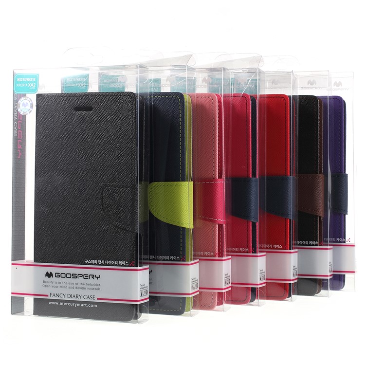 MERCURY GOOSPERY Fancy Flip Leather Wallet Flip Cover for Sony Xperia XA2 Ultra - Black-10