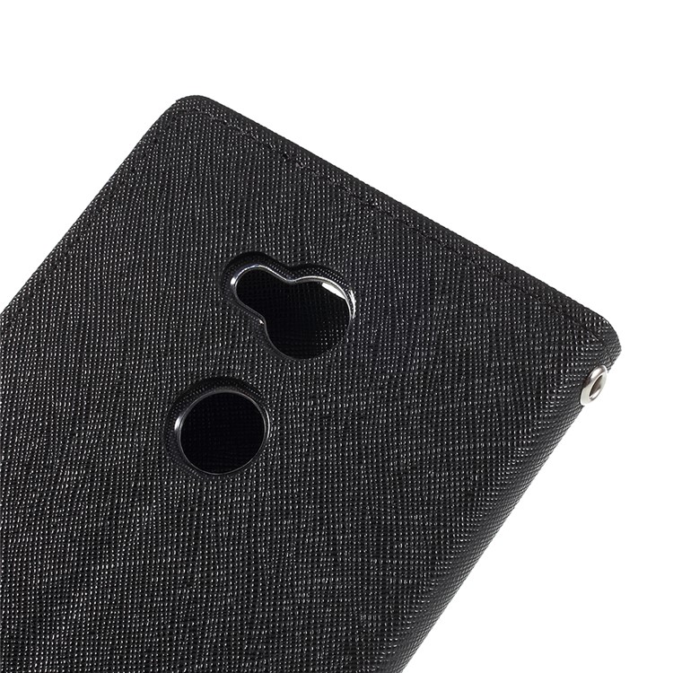 MERCURY GOOSPERY Fancy Flip Leather Wallet Flip Cover for Sony Xperia XA2 Ultra - Black-5