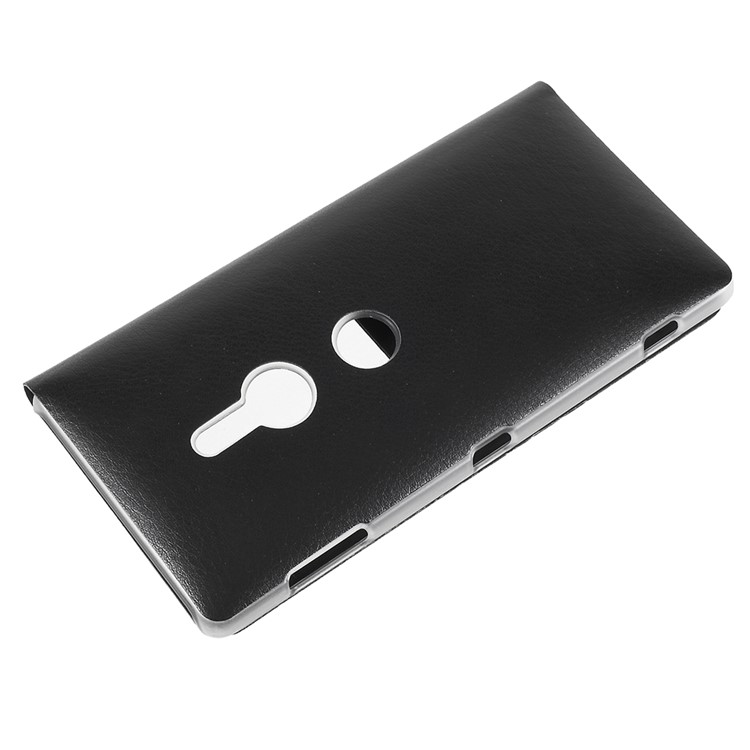 View Window PU Leather Mobile Phone Case for Sony Xperia XZ2 - Black-6