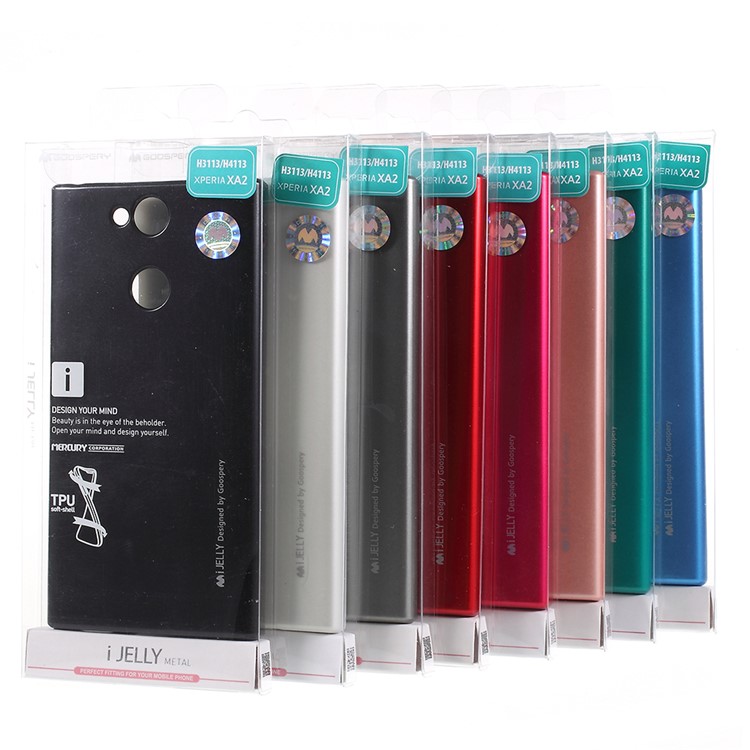 MERCURY GOOSPERY i JELLY Metallic TPU Flexible Mobile Phone Cover for Sony Xperia XA2 - Black-6