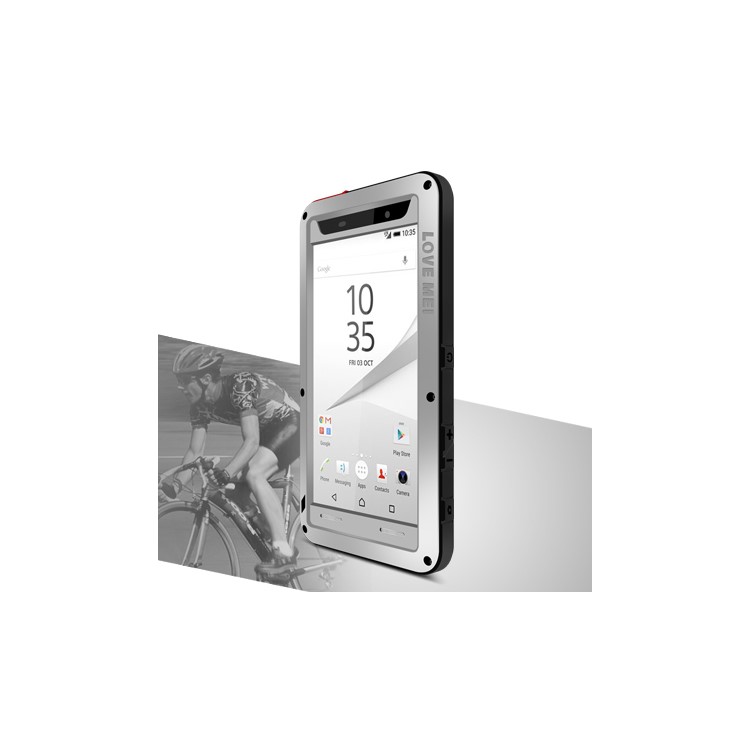 LOVE MEI Shockproof Drop Proof prova de pó Shell para Sony Xperia Z5 / Z5 Dual - prata-1