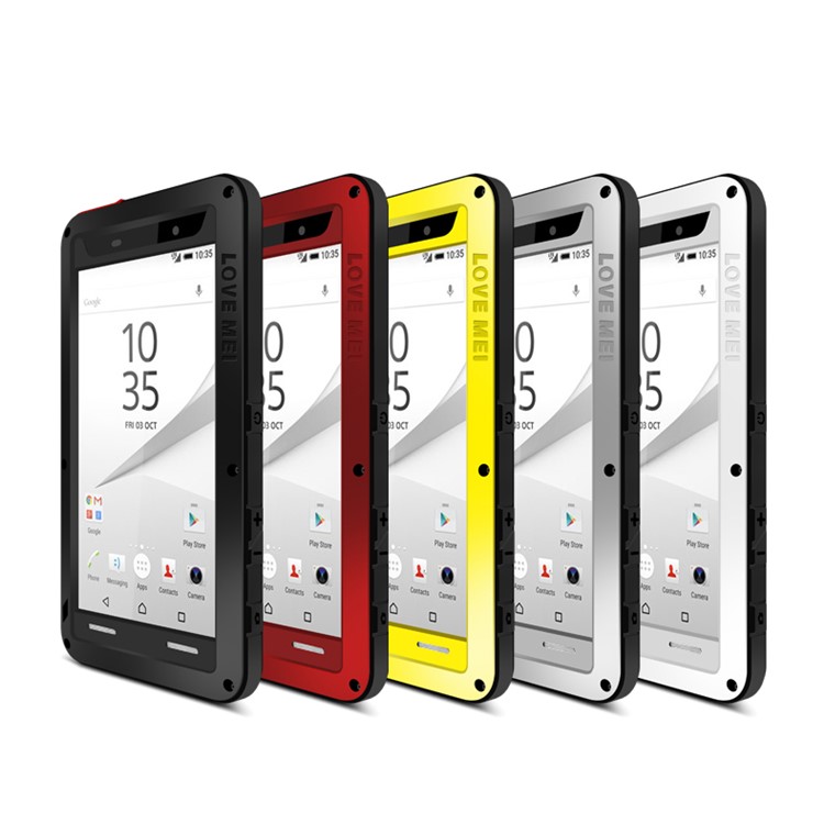 LOVE MEI Shockproof Drop Proof prova de pó Shell para Sony Xperia Z5 / Z5 Dual - prata-3