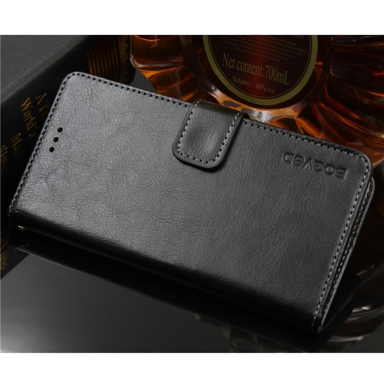 BOGVED Wallet Stand Leather Flip Casing for Sony Xperia XA2 - Black-1