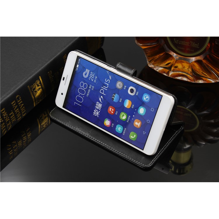 BOGVED Wallet Stand Leather Flip Casing for Sony Xperia XA2 - Black-2
