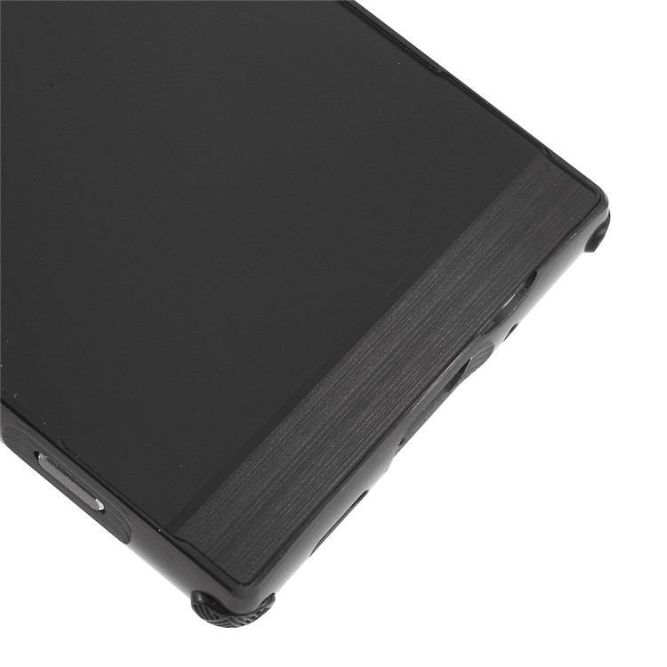 Electroplated Metal Bumper + Brushed PC Back Panel Slide-on Case for Sony Xperia XA2 - Black-5