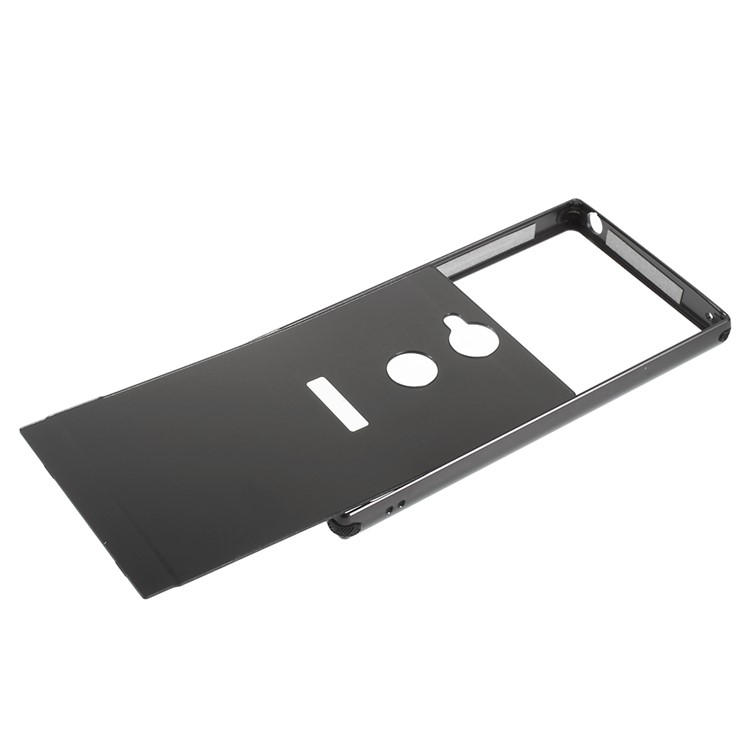 Electroplated Metal Bumper + Brushed PC Back Panel Slide-on Case for Sony Xperia XA2 - Black-7