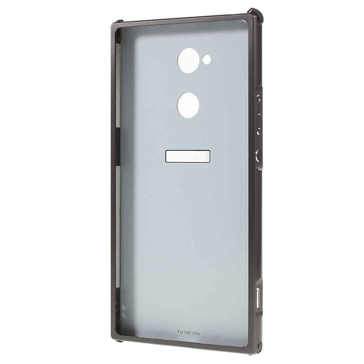 Electroplated Metal Bumper + Brushed PC Back Panel Slide-on Case for Sony Xperia XA2 Ultra - Black-3