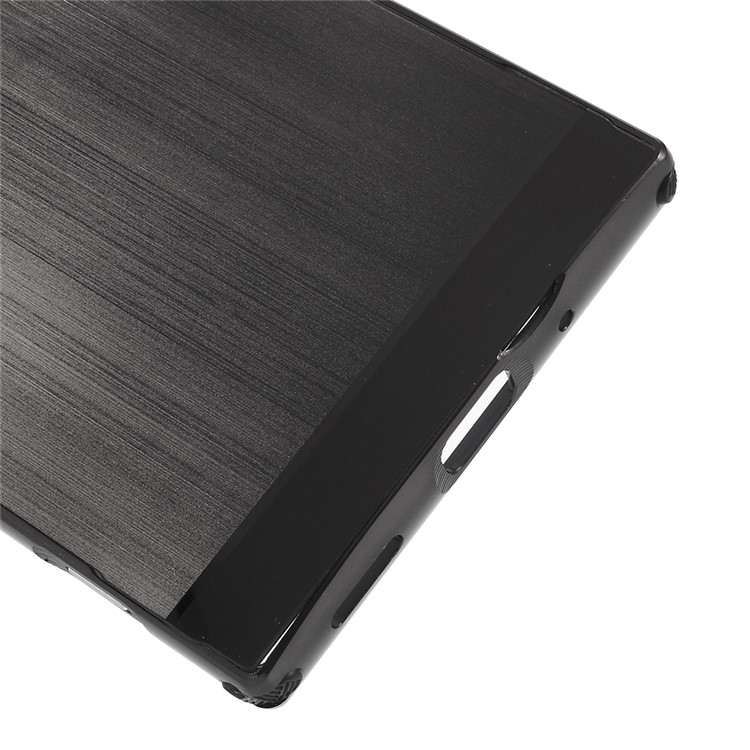 Electroplated Metal Bumper + Brushed PC Back Panel Slide-on Case for Sony Xperia XA2 Ultra - Black-5