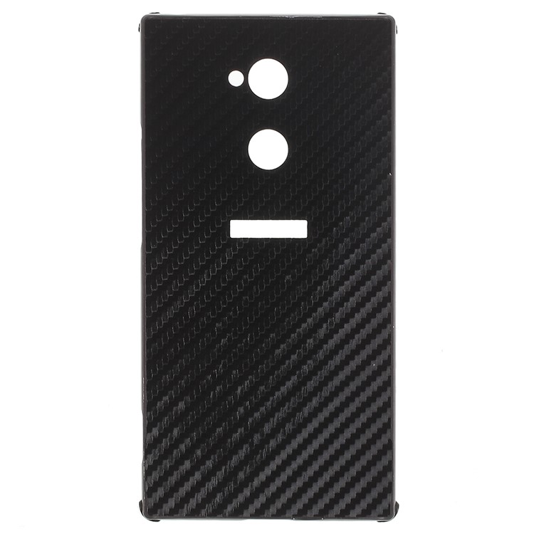 Electroplated Metal Bumper + Carbon Fiber PC Back Panel Slide-on Case for Sony Xperia XA2 Ultra - Black-1