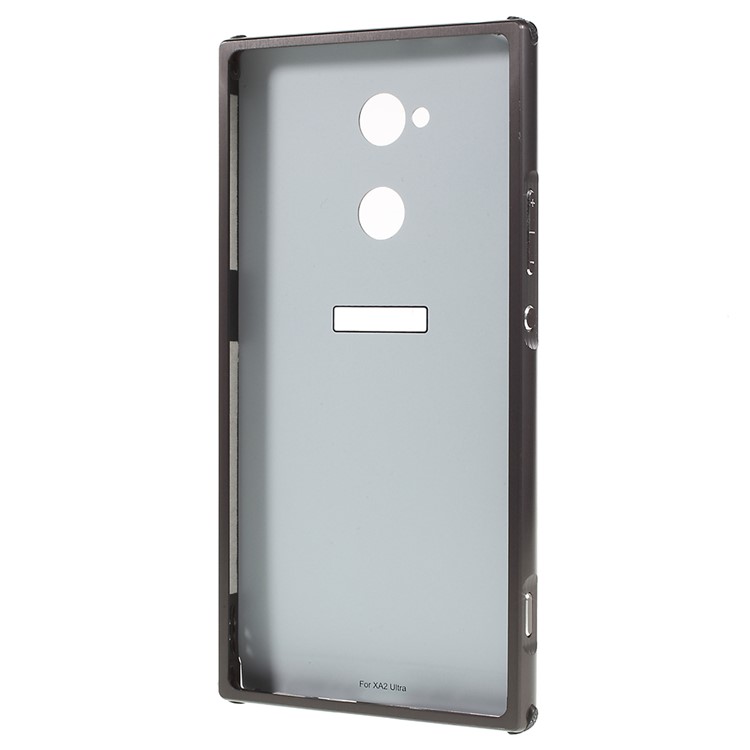 Electroplated Metal Bumper + Carbon Fiber PC Back Panel Slide-on Case for Sony Xperia XA2 Ultra - Black-3