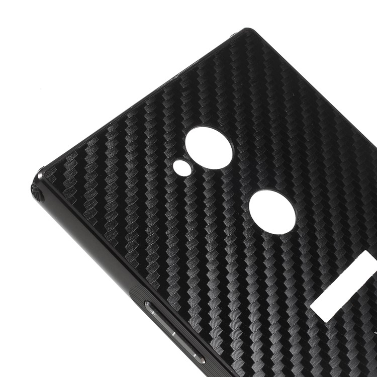 Electroplated Metal Bumper + Carbon Fiber PC Back Panel Slide-on Case for Sony Xperia XA2 Ultra - Black-5